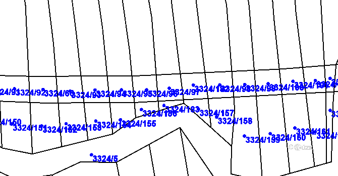 Parcela st. 3324/97 v KÚ Hroznová Lhota, Katastrální mapa