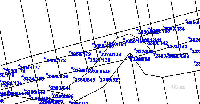 Parcela st. 3324/139 v KÚ Hroznová Lhota, Katastrální mapa