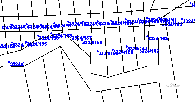 Parcela st. 3324/159 v KÚ Hroznová Lhota, Katastrální mapa