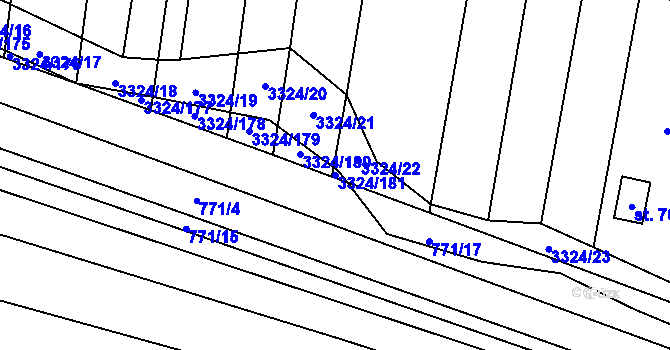 Parcela st. 3324/181 v KÚ Hroznová Lhota, Katastrální mapa