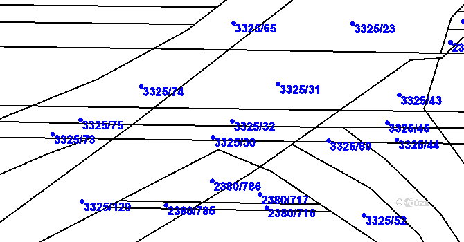 Parcela st. 3325/32 v KÚ Hroznová Lhota, Katastrální mapa