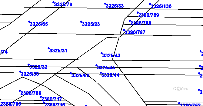 Parcela st. 3325/43 v KÚ Hroznová Lhota, Katastrální mapa