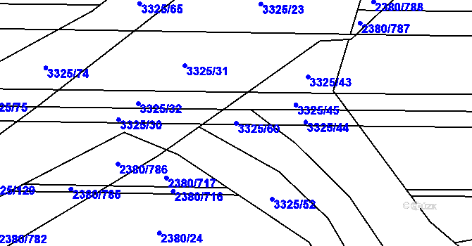 Parcela st. 3325/60 v KÚ Hroznová Lhota, Katastrální mapa