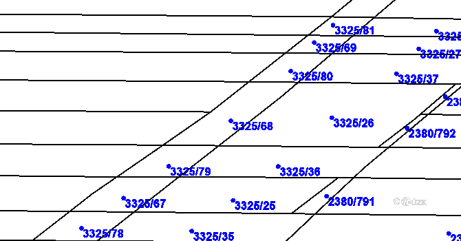 Parcela st. 3325/68 v KÚ Hroznová Lhota, Katastrální mapa