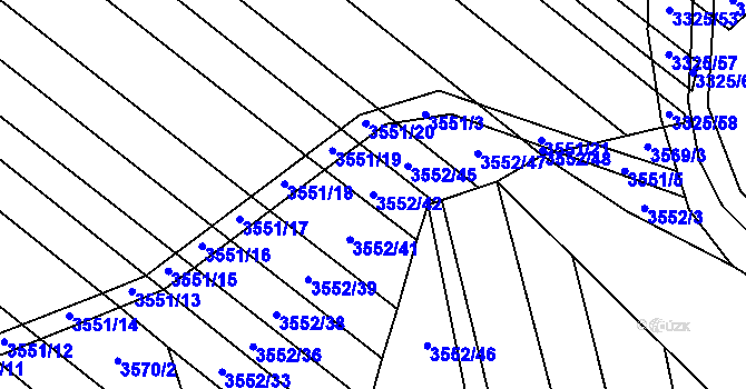Parcela st. 3552/42 v KÚ Hroznová Lhota, Katastrální mapa