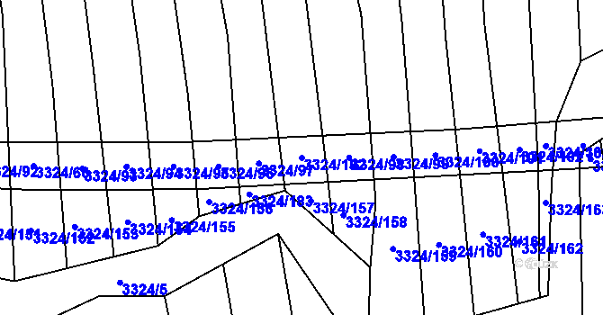 Parcela st. 3324/182 v KÚ Hroznová Lhota, Katastrální mapa