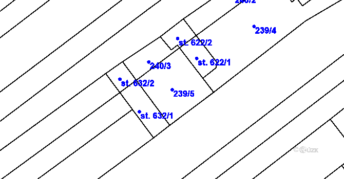 Parcela st. 239/5 v KÚ Hroznová Lhota, Katastrální mapa