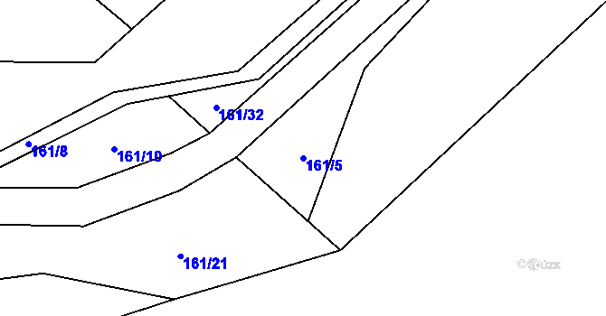 Parcela st. 161/5 v KÚ Hrozová, Katastrální mapa