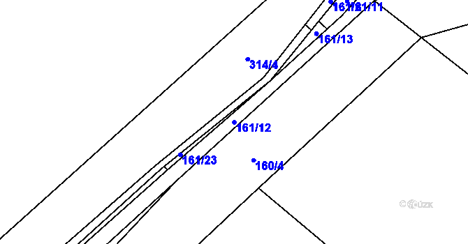 Parcela st. 161/12 v KÚ Hrozová, Katastrální mapa