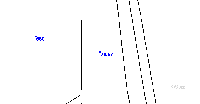 Parcela st. 713/7 v KÚ Hrozová, Katastrální mapa