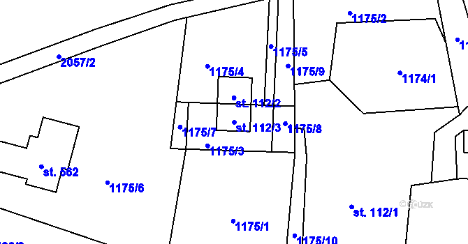 Parcela st. 112/3 v KÚ Hrubá Skála, Katastrální mapa