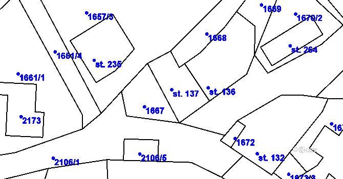 Parcela st. 137 v KÚ Hrubá Skála, Katastrální mapa