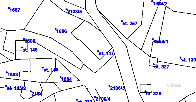 Parcela st. 147 v KÚ Hrubá Skála, Katastrální mapa