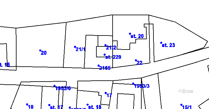 Parcela st. 229 v KÚ Hrubá Skála, Katastrální mapa