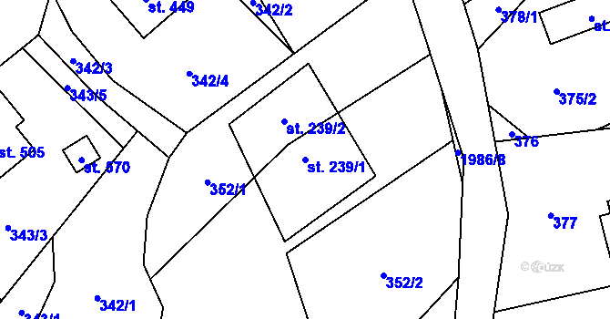 Parcela st. 239/1 v KÚ Hrubá Skála, Katastrální mapa