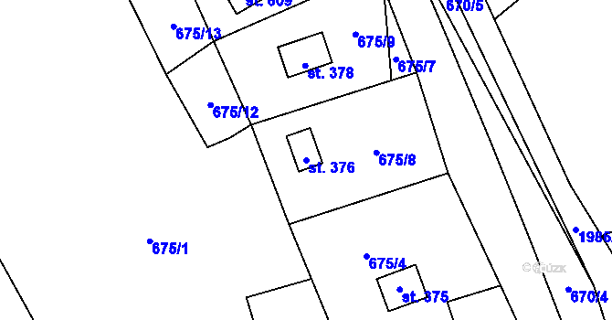 Parcela st. 376 v KÚ Hrubá Skála, Katastrální mapa