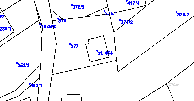 Parcela st. 464 v KÚ Hrubá Skála, Katastrální mapa
