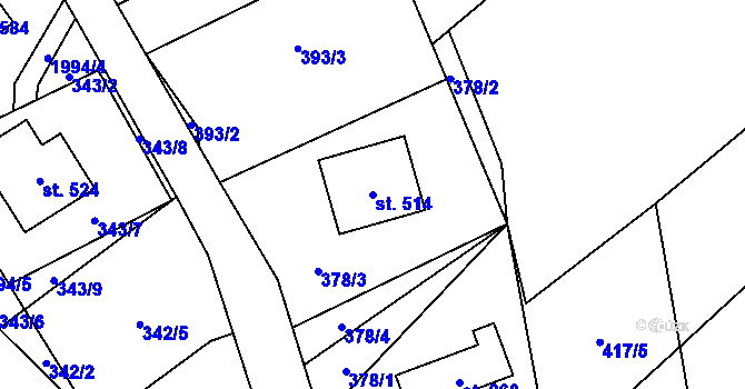 Parcela st. 514 v KÚ Hrubá Skála, Katastrální mapa