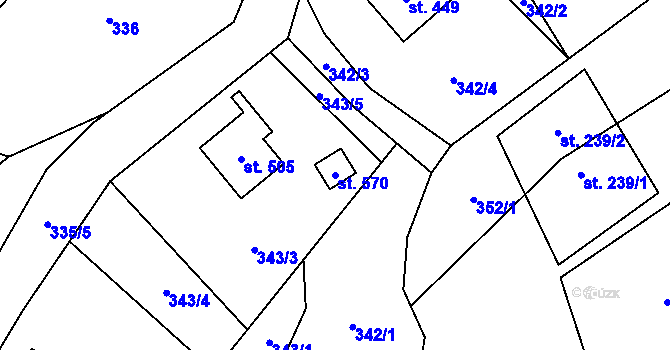 Parcela st. 570 v KÚ Hrubá Skála, Katastrální mapa