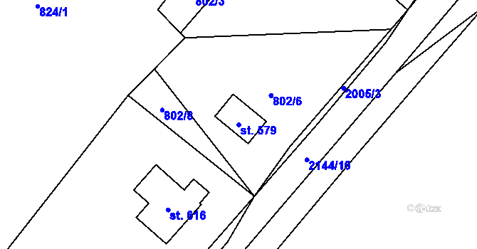 Parcela st. 579 v KÚ Hrubá Skála, Katastrální mapa