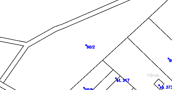 Parcela st. 90/2 v KÚ Hrubá Skála, Katastrální mapa