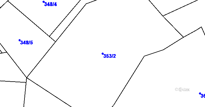 Parcela st. 353/2 v KÚ Hrubá Skála, Katastrální mapa