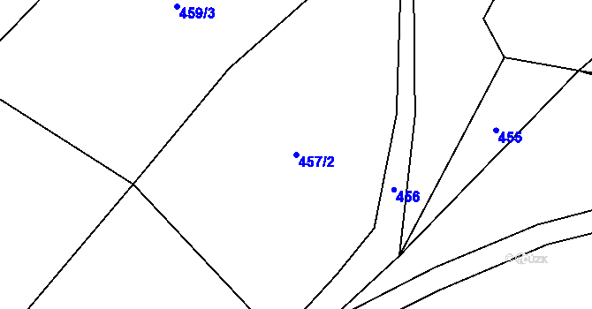 Parcela st. 457/2 v KÚ Hrubá Skála, Katastrální mapa