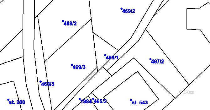 Parcela st. 469/1 v KÚ Hrubá Skála, Katastrální mapa