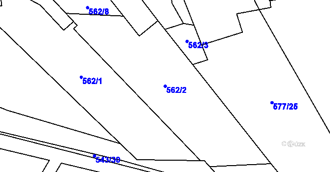 Parcela st. 562/2 v KÚ Hrubá Skála, Katastrální mapa