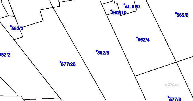 Parcela st. 562/6 v KÚ Hrubá Skála, Katastrální mapa