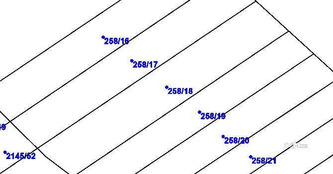Parcela st. 258/18 v KÚ Hrubá Skála, Katastrální mapa