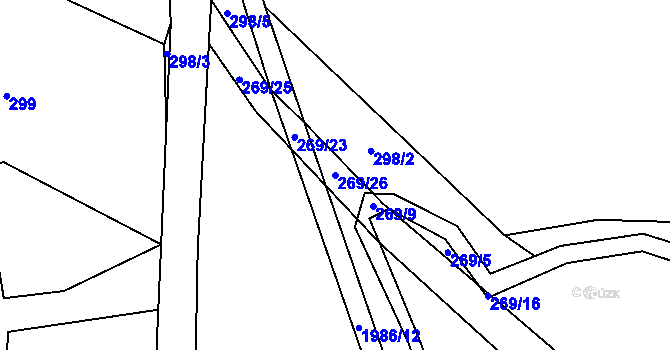 Parcela st. 269/26 v KÚ Hrubá Skála, Katastrální mapa