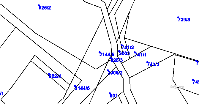 Parcela st. 2144/6 v KÚ Hrubá Skála, Katastrální mapa