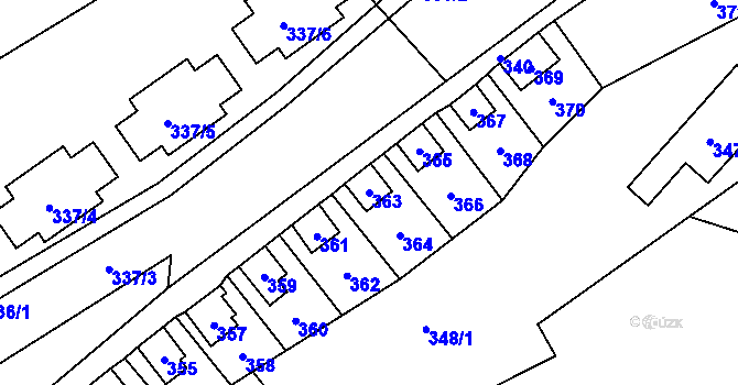 Parcela st. 363 v KÚ Hrubá Voda, Katastrální mapa