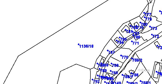 Parcela st. 810 v KÚ Hrubá Voda, Katastrální mapa
