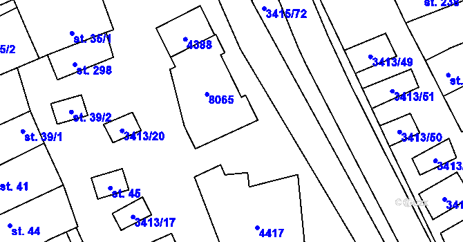 Parcela st. 40/2 v KÚ Hrubá Vrbka, Katastrální mapa