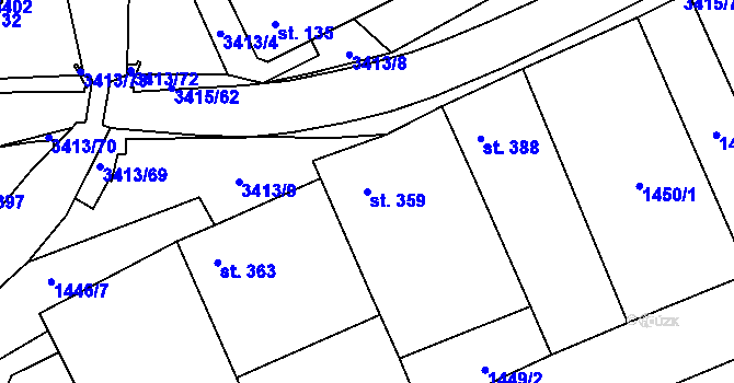 Parcela st. 359 v KÚ Hrubá Vrbka, Katastrální mapa