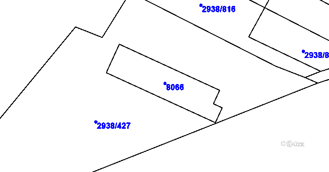 Parcela st. 452 v KÚ Hrubá Vrbka, Katastrální mapa