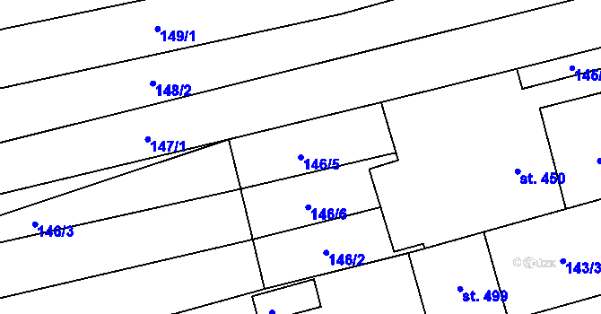 Parcela st. 146/5 v KÚ Hrubá Vrbka, Katastrální mapa