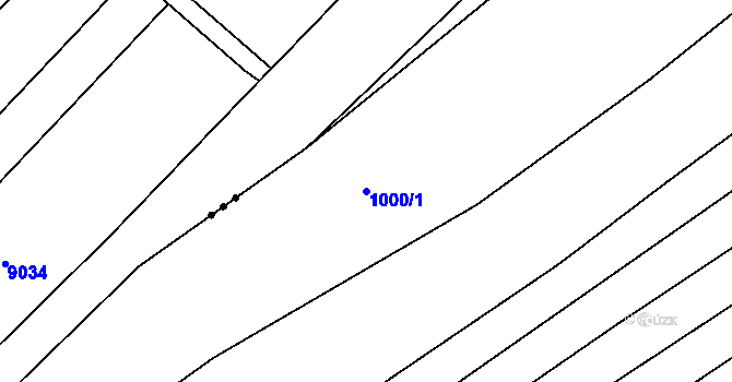 Parcela st. 1000/1 v KÚ Hrubá Vrbka, Katastrální mapa