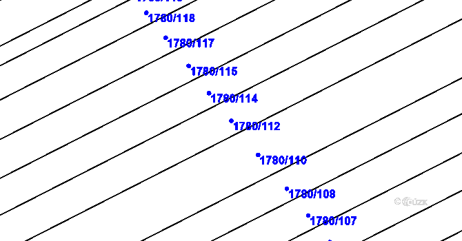 Parcela st. 1780/112 v KÚ Hrubá Vrbka, Katastrální mapa