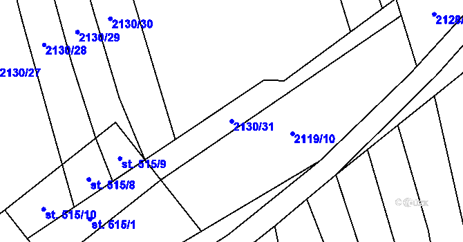 Parcela st. 2130/31 v KÚ Hrubá Vrbka, Katastrální mapa