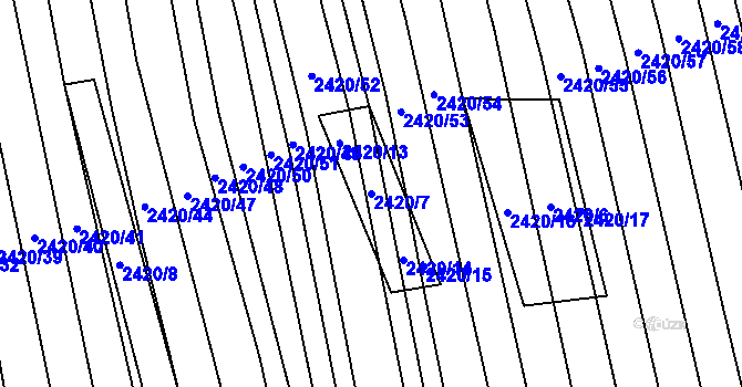 Parcela st. 2420/7 v KÚ Hrubá Vrbka, Katastrální mapa