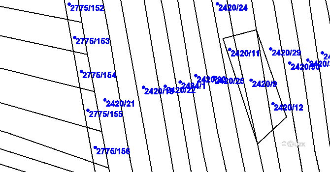 Parcela st. 2420/22 v KÚ Hrubá Vrbka, Katastrální mapa