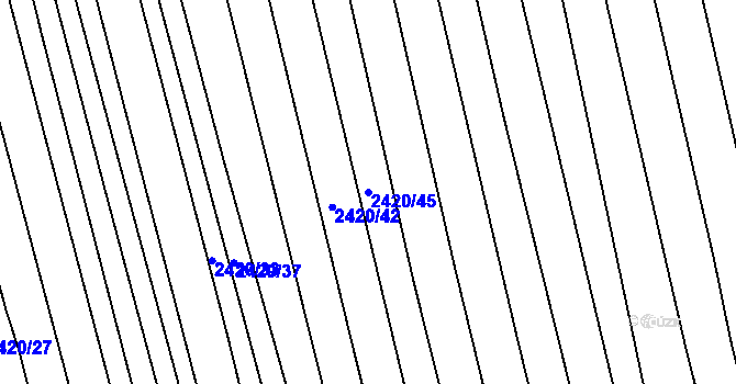 Parcela st. 2420/45 v KÚ Hrubá Vrbka, Katastrální mapa