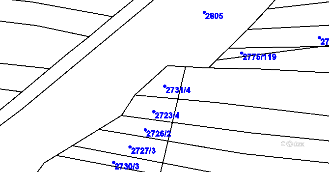 Parcela st. 2731/4 v KÚ Hrubá Vrbka, Katastrální mapa