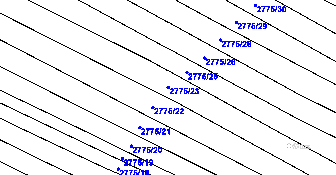 Parcela st. 2775/23 v KÚ Hrubá Vrbka, Katastrální mapa