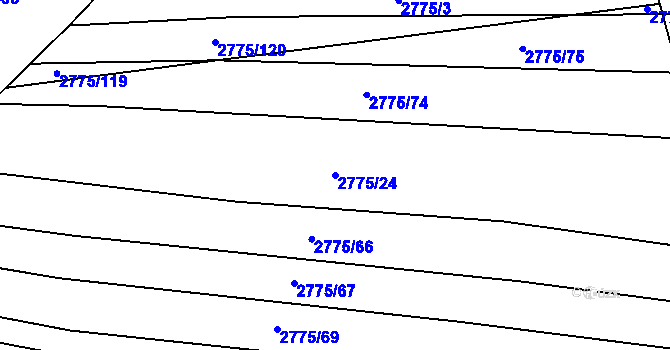 Parcela st. 2775/24 v KÚ Hrubá Vrbka, Katastrální mapa