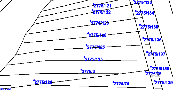 Parcela st. 2775/125 v KÚ Hrubá Vrbka, Katastrální mapa