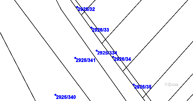 Parcela st. 2925/334 v KÚ Hrubá Vrbka, Katastrální mapa